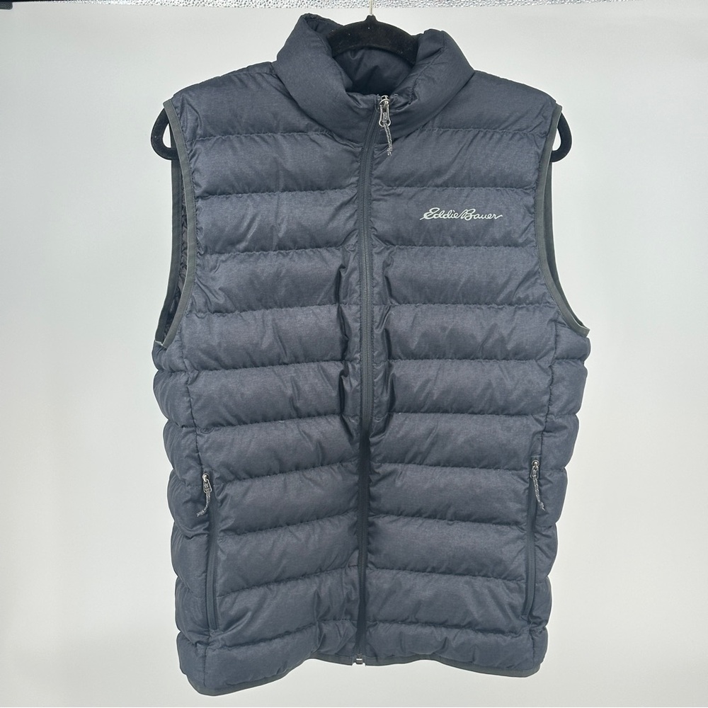 Eddie Bauer Men's Gray Down Puffer‎ Vest Quilted EB650